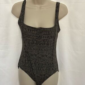 Calvin Klein Black Textured One Piece Swimsuit
